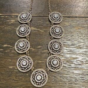 J.Crew Factory crystal pinwheel statement necklace